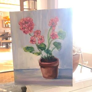 10 for $20! 
Pretty Original Painting of Florals in Pastel Pink and Blue